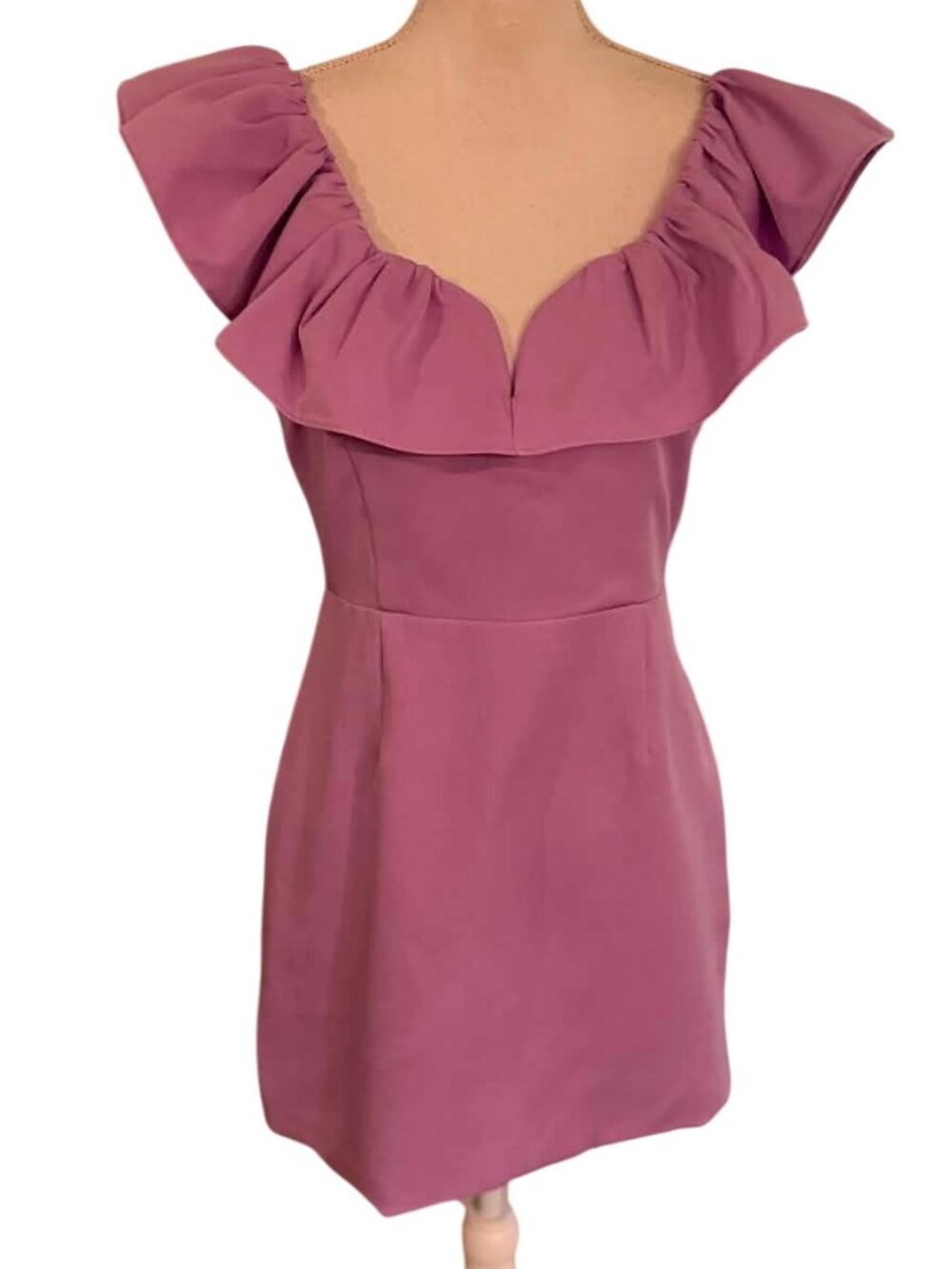 DO+BE Purple Off-The-Shoulder Ruffle Mini Dress